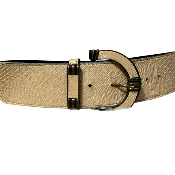 Nina Arjani Women’s Vintage Genuine Lether Belt medium snake scale pattern - Picture 1 of 10